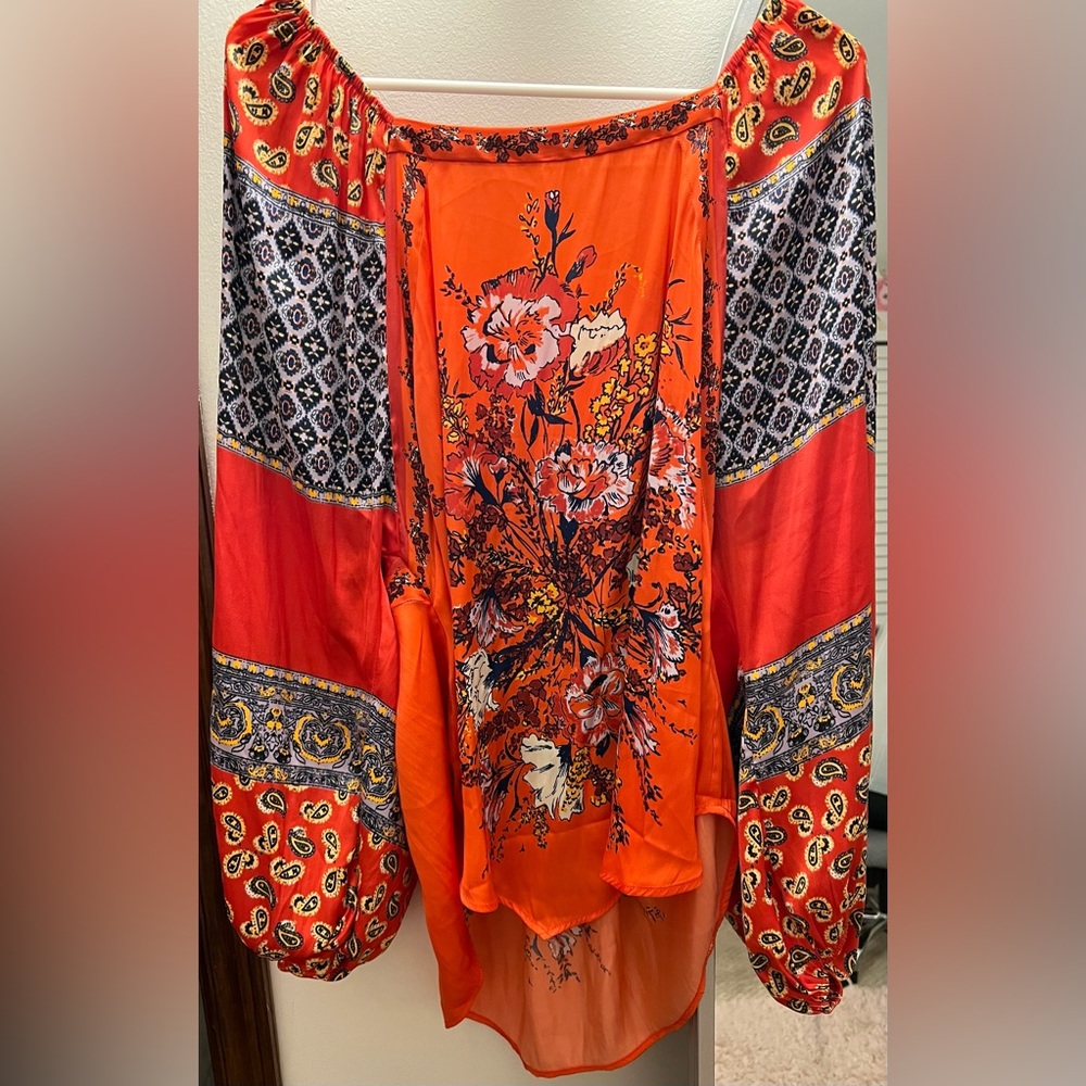 Blouse, large, free people, great condition, red